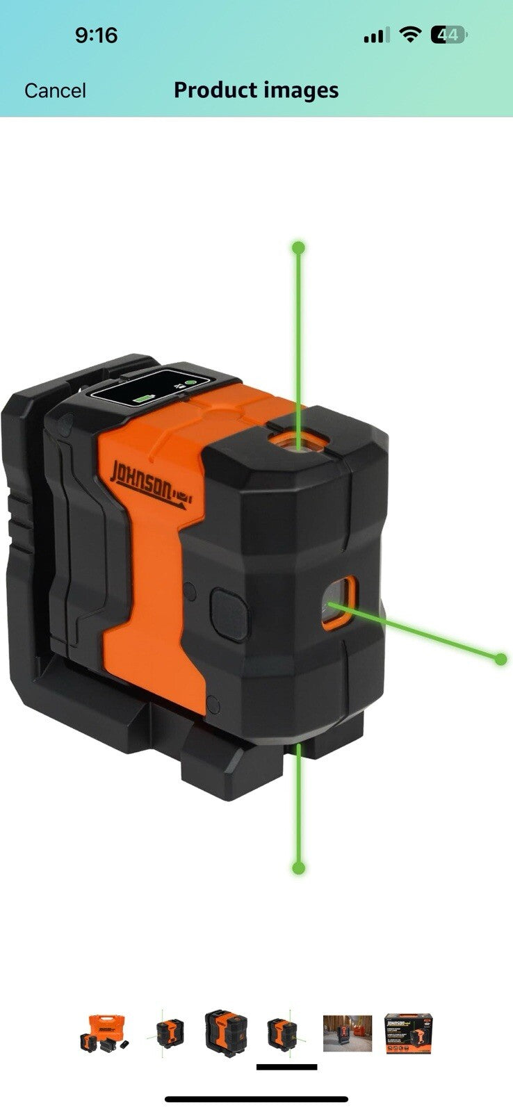 Johnson Level & Tool JDT300-GN3D Laser Level, Self-Leveling Kit 3 Dot Laser