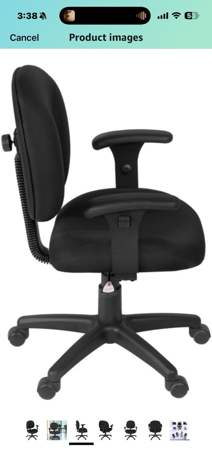 Romig Comfort Series Swivel Fabric Computer Task Chair with Adjustable Arms