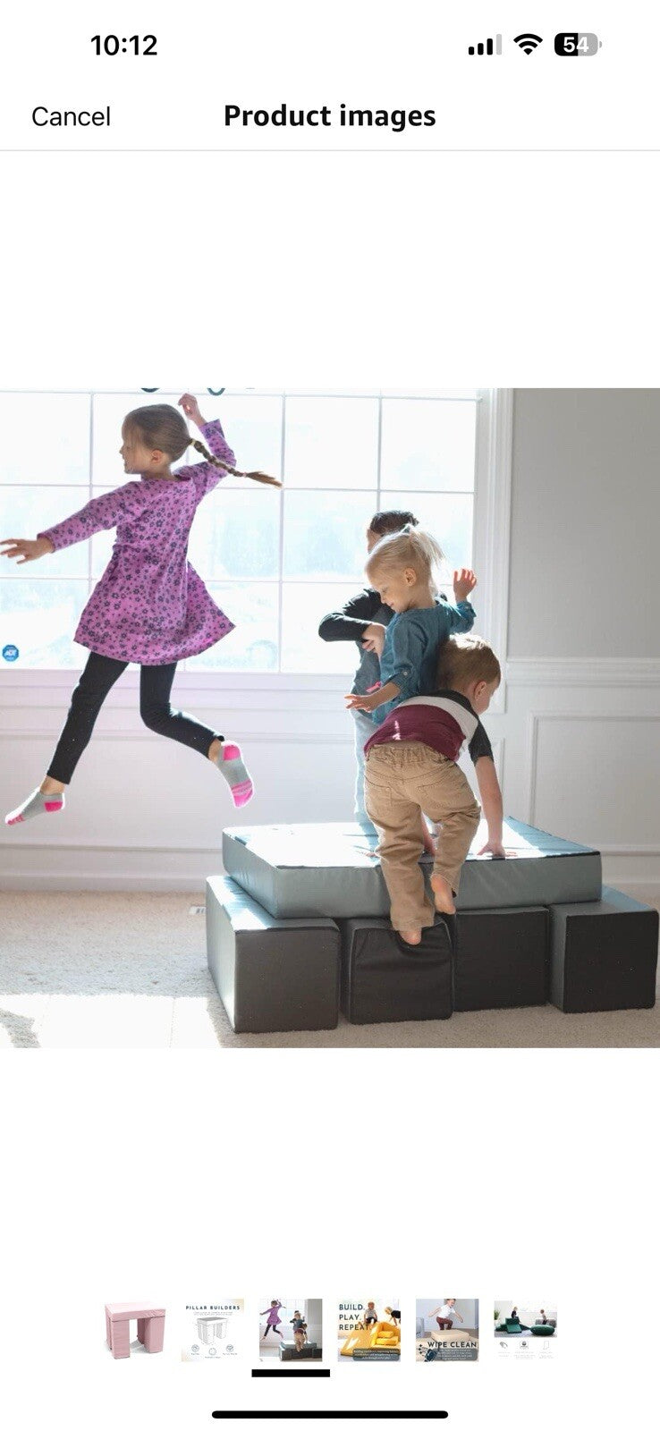 Foamnasium Pillar Builder, Indoor Foam Playset, 5 Piece Soft Toddler