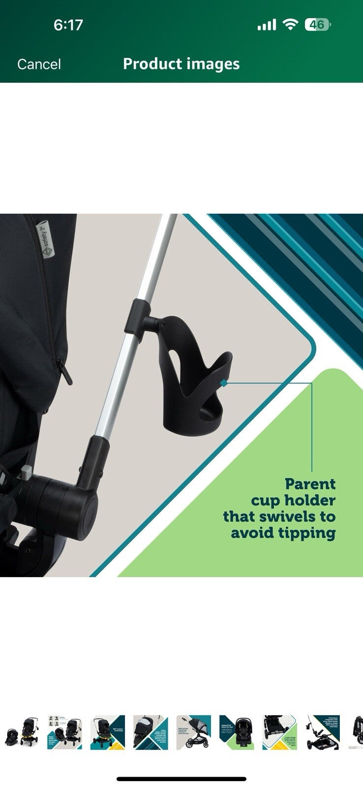 Safety 1ˢᵗ® Turn and Go™ 360° Rotating Modular Travel System, Shade