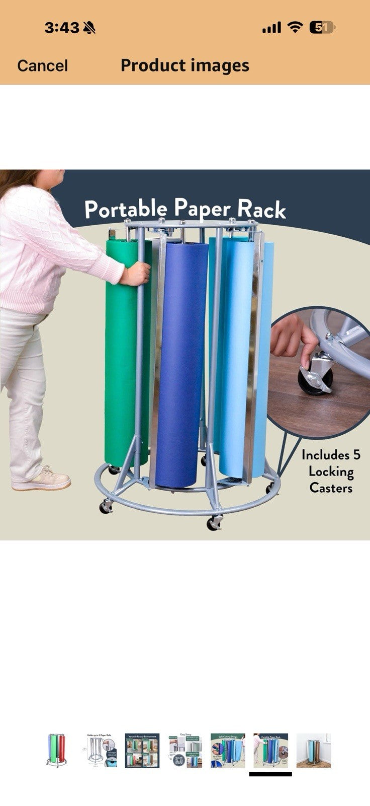 Angeles 5-Roll Mobile Paper Dispenser – Classroom Kraft, Art and 