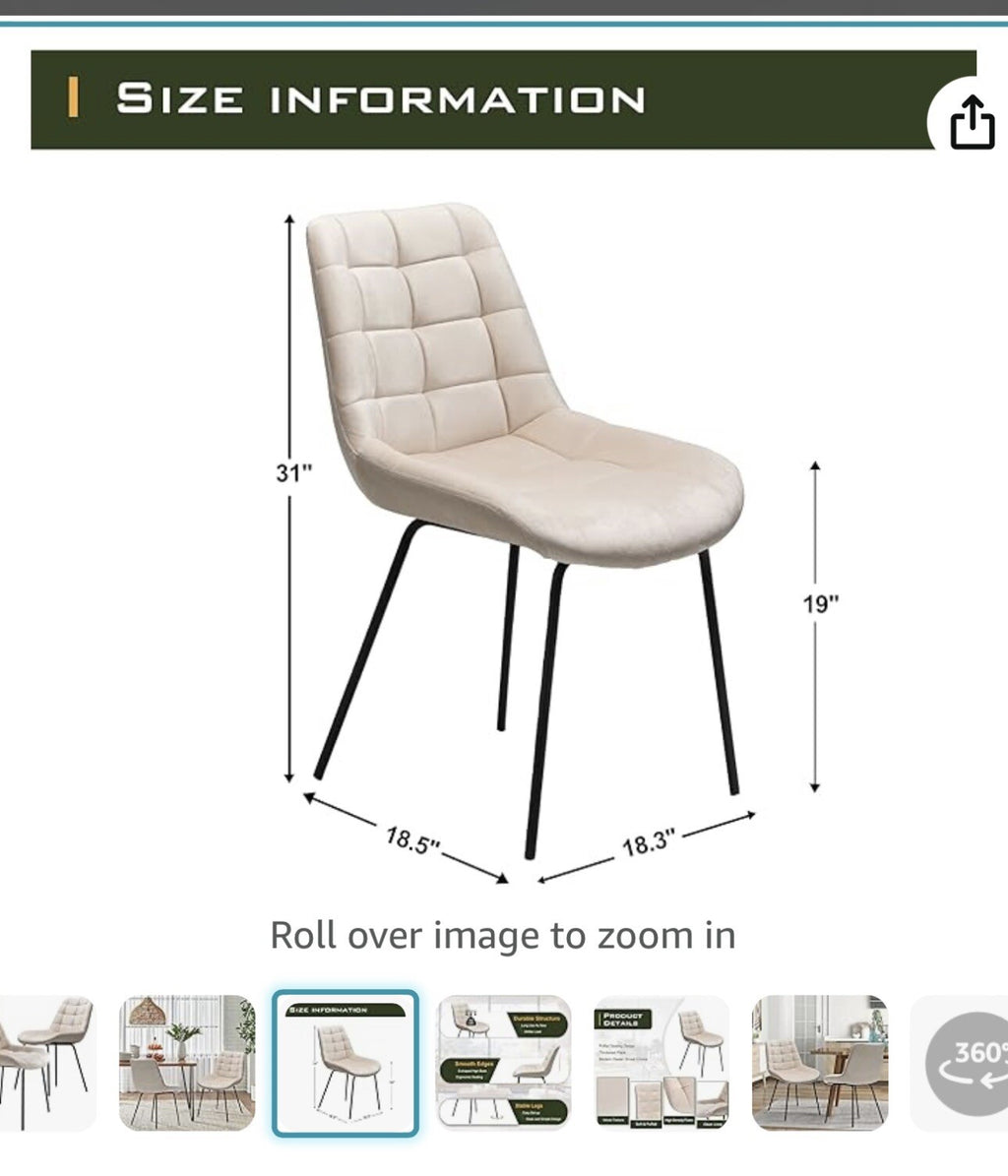 NicBex Velvet Dining Chairs, Upholstered Reception Chairs