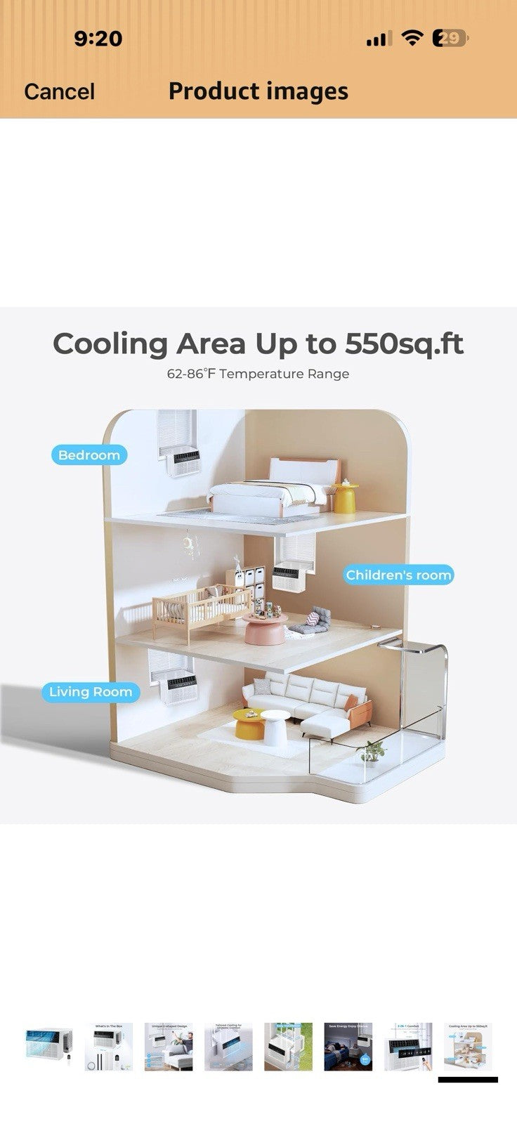 Electactic U-Shaped Window Air Conditioner,Window AC Unit Cools up tp 450 