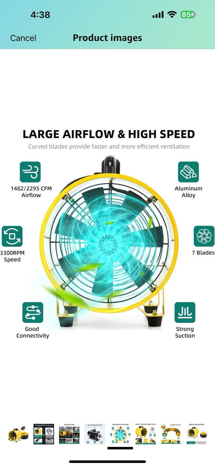YITAHOME Two Speed Exhaust Fan 12 Inch, Utility Blower Extractor Fan