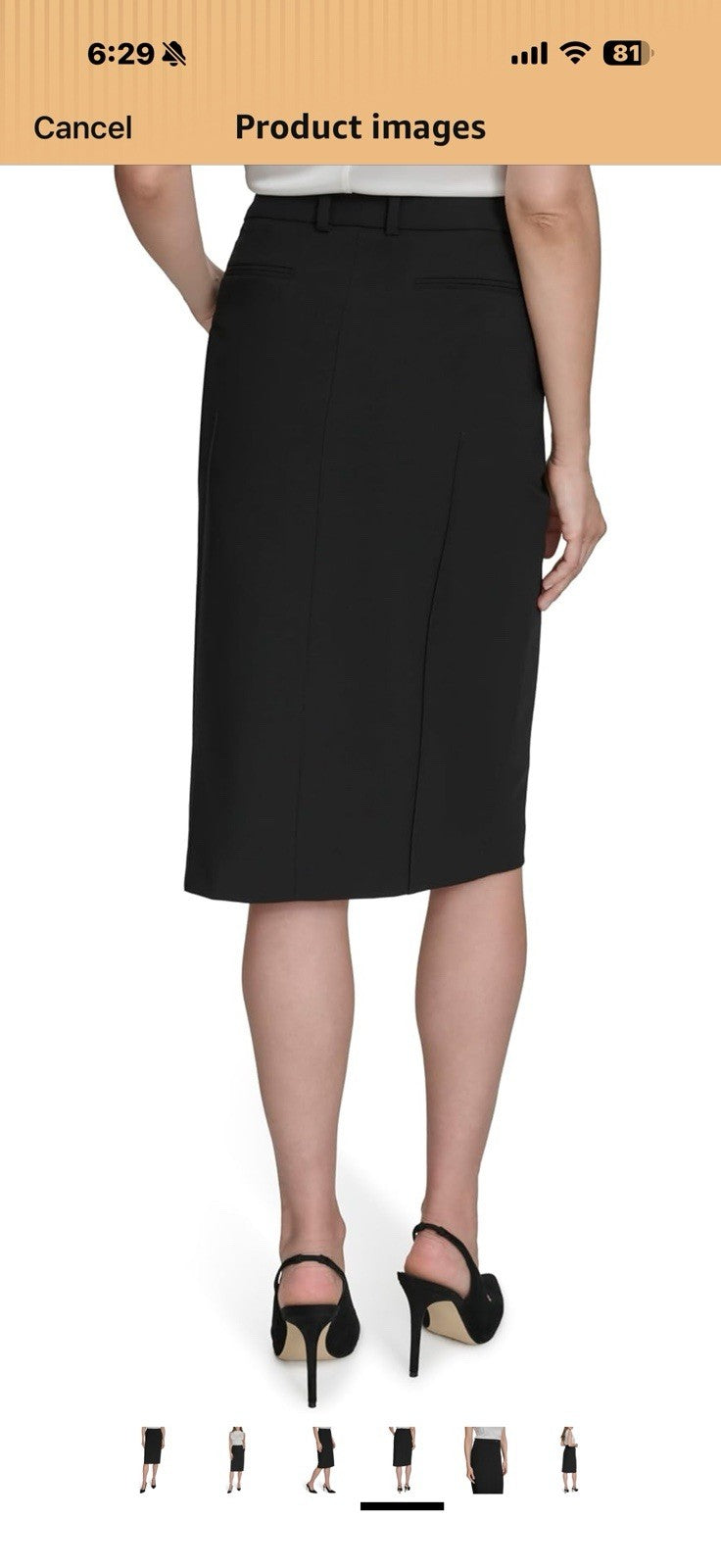 H Halston Womens Woven Suiting Pencil Skirt