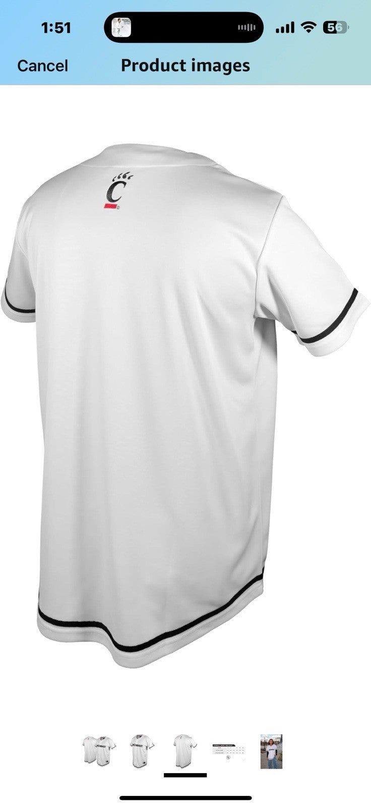 NCAA Mens Cincinnati Bearcats Baseball X Large 
