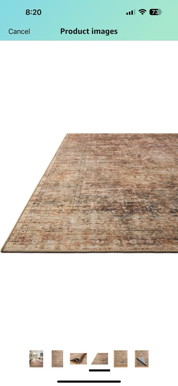 Loloi II Anniston Collection ANS-06 Clay/Charcoal 7'-6" x 9'-6" Machine