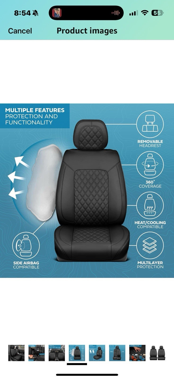 Prestige Edition Faux Leather Seat Covers for Cars, Trucks, & SUV – 2 Black Car 