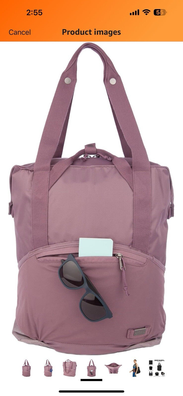 Eddie Bauer 25L Skylar Tote Bag with Secure Laptop Compartment and Mesh