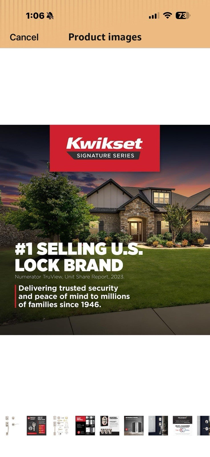 Kwikset Prescott Front Door Lock Handle and Deadbolt Set, Keyed Entry