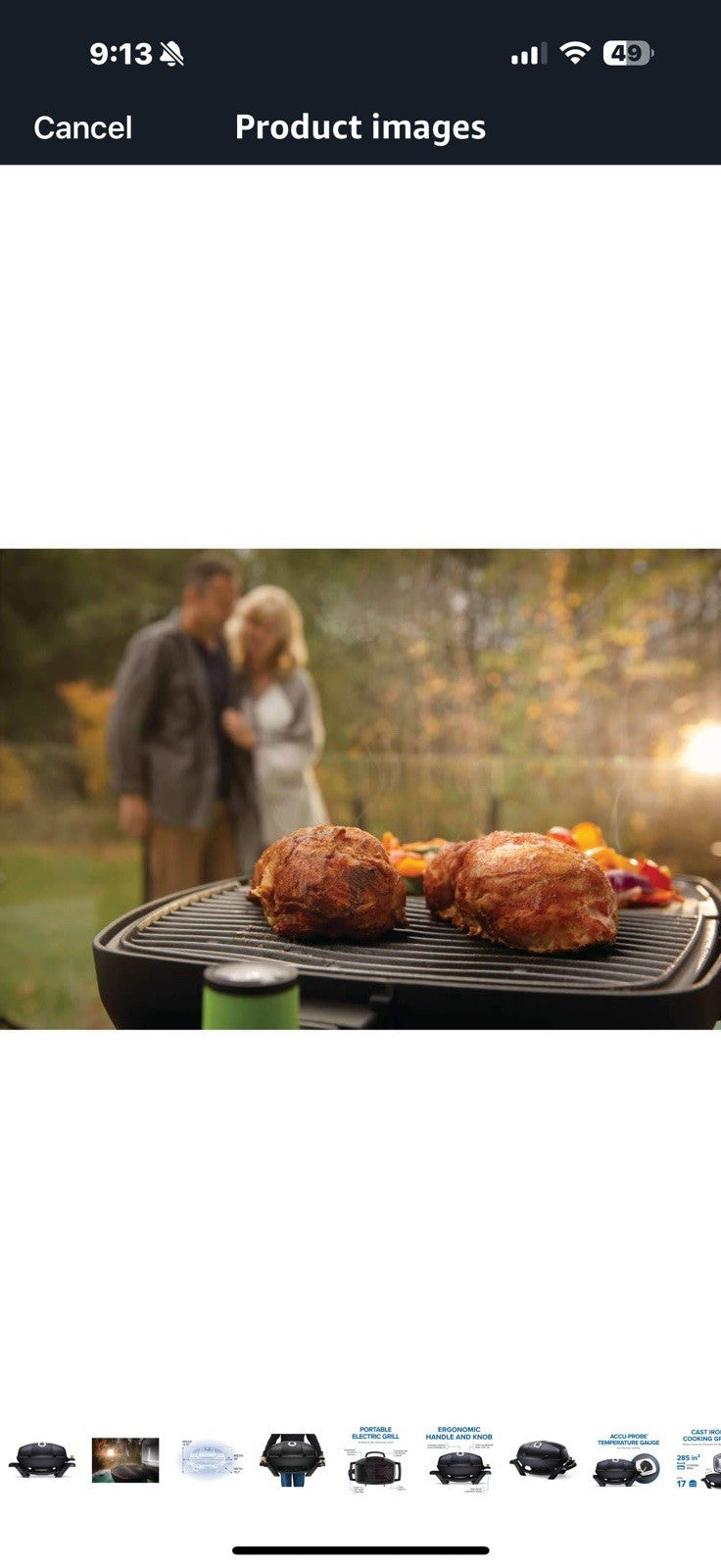 Napoleon TravelQ PRO285E Portable Electric Grill, Black, Tailgating, Camping
