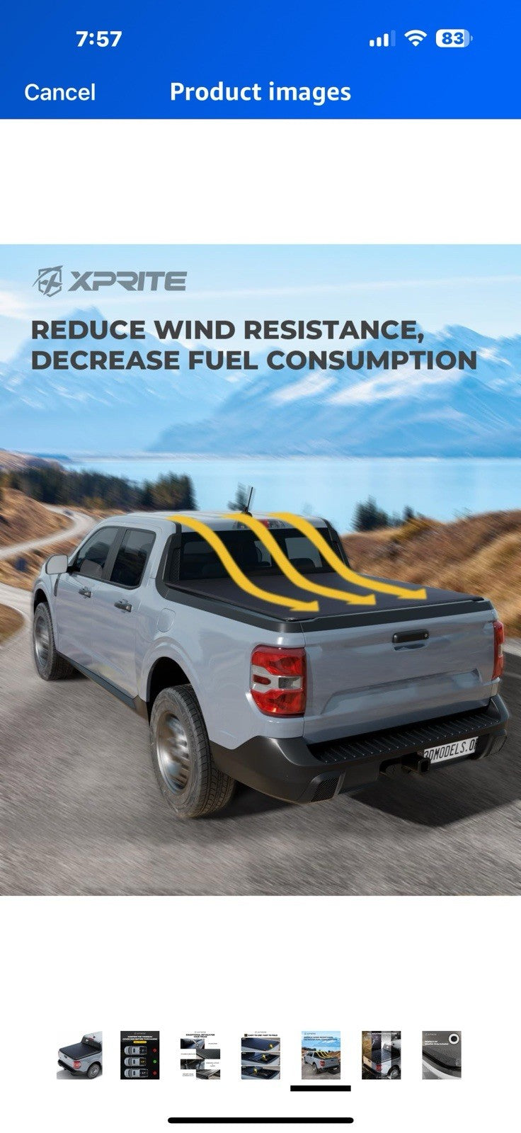 Xprite 4.6ft Soft Tri-Fold Truck Bed Tonneau Cover Compatible with 2022