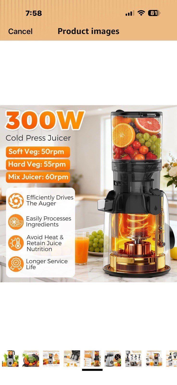 INSMART 3-in-1 Cold Press Juicer,Juicer Machines with 5.3" Large