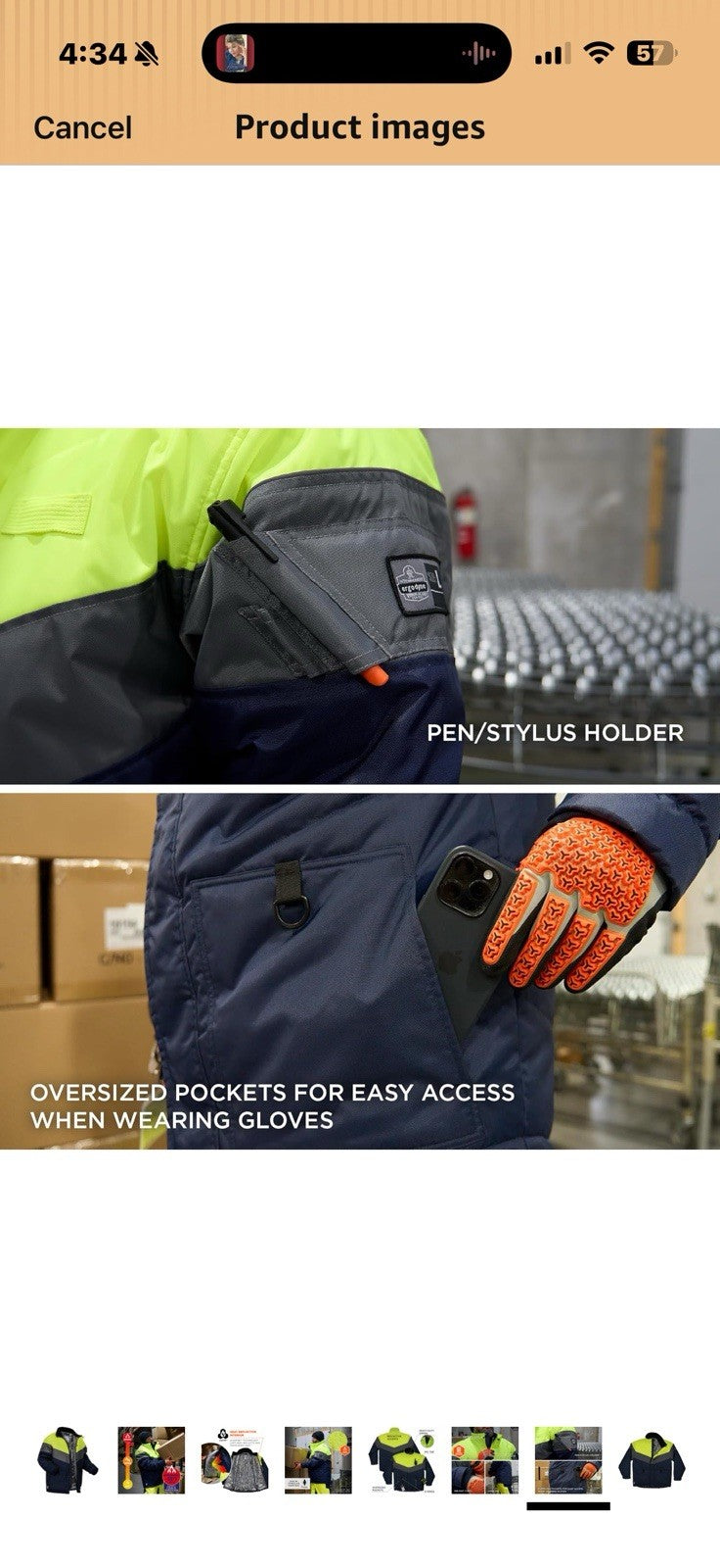 Ergodyne Insulated Freezer Jacket-Heat Reflective Lining XL