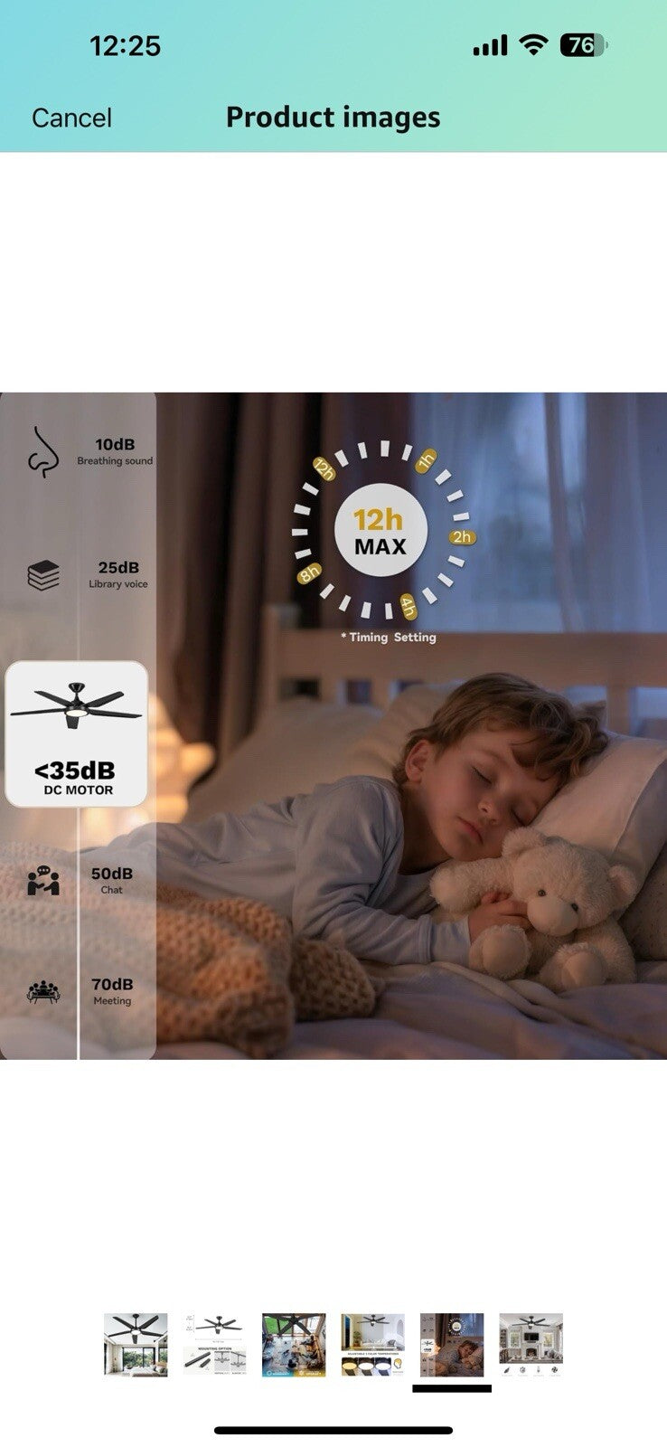 DWVO Ceiling Fan with Light, 54" Ceiling Fan with Remote, Tri-Color Temperature,