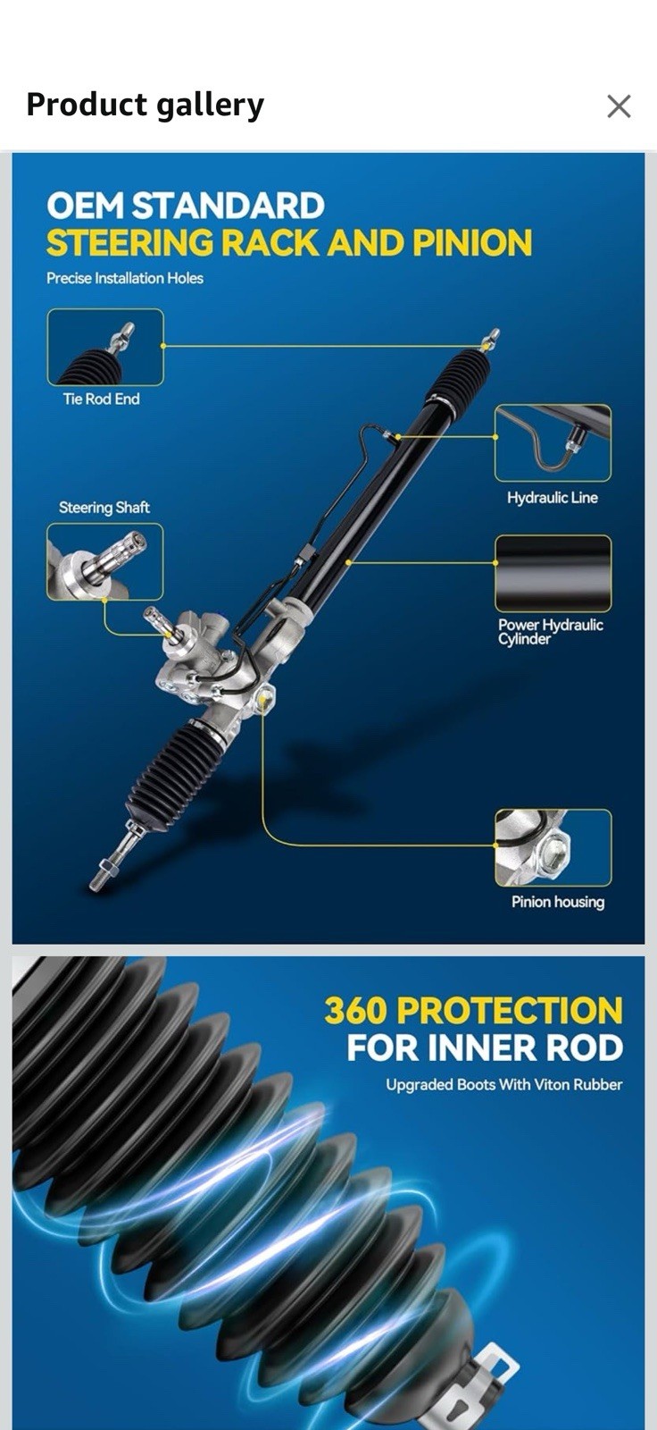 PHILTOP Hydraulic Power Steering Rack and Pinion for 2008-2012 Accord 