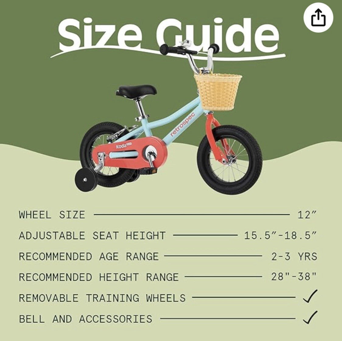 Retrospec Koda Plus Kids Bike for Boys & Girls Ages 2-3