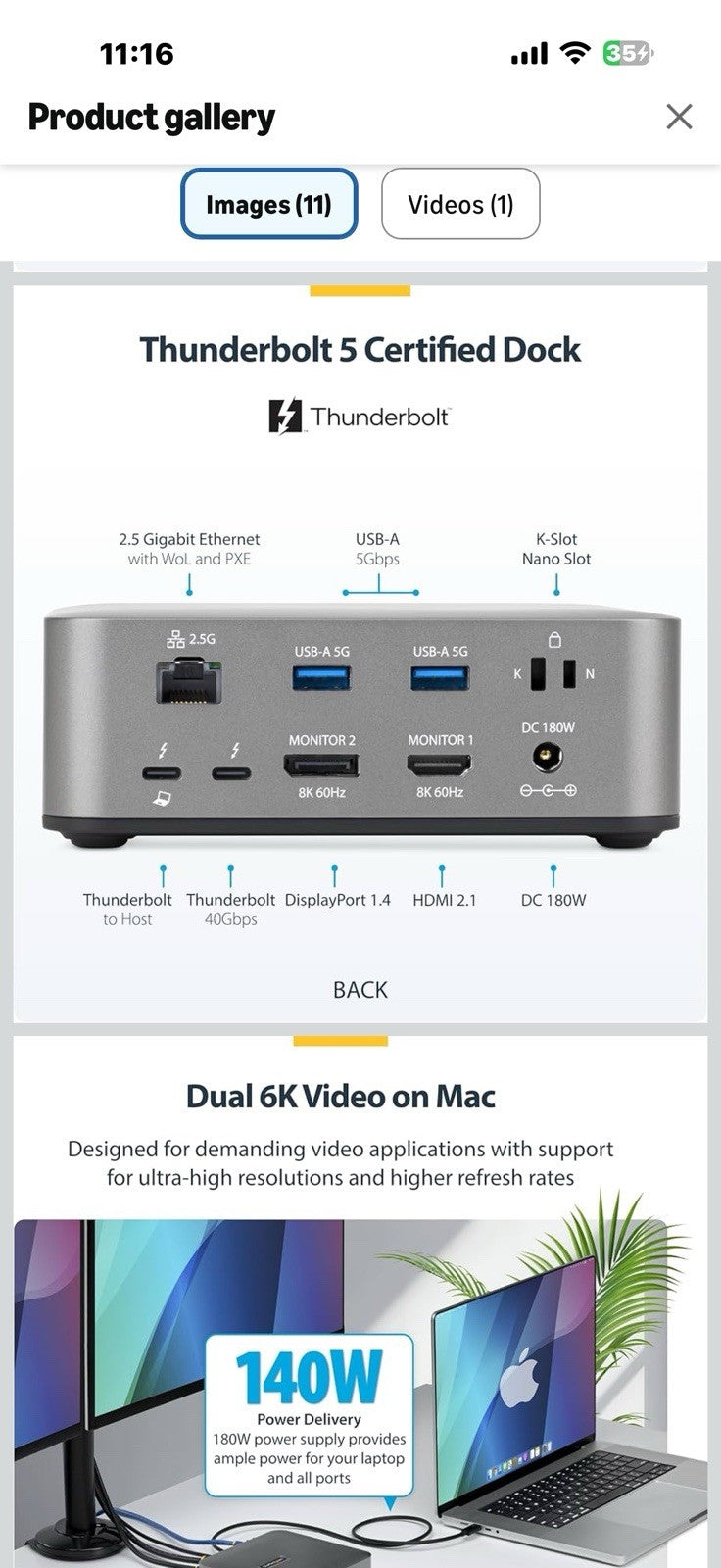 StarTech Thunderbolt 5 Dock, Dual 8K 60Hz, Triple 4K for Windows, Up to Dual 