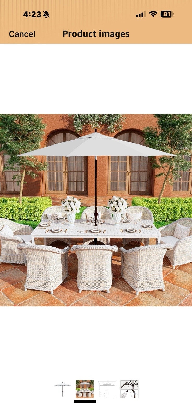 California Umbrella 11Ft Premium Patio Umbrella, Hand-Crank, Tilt-Collar