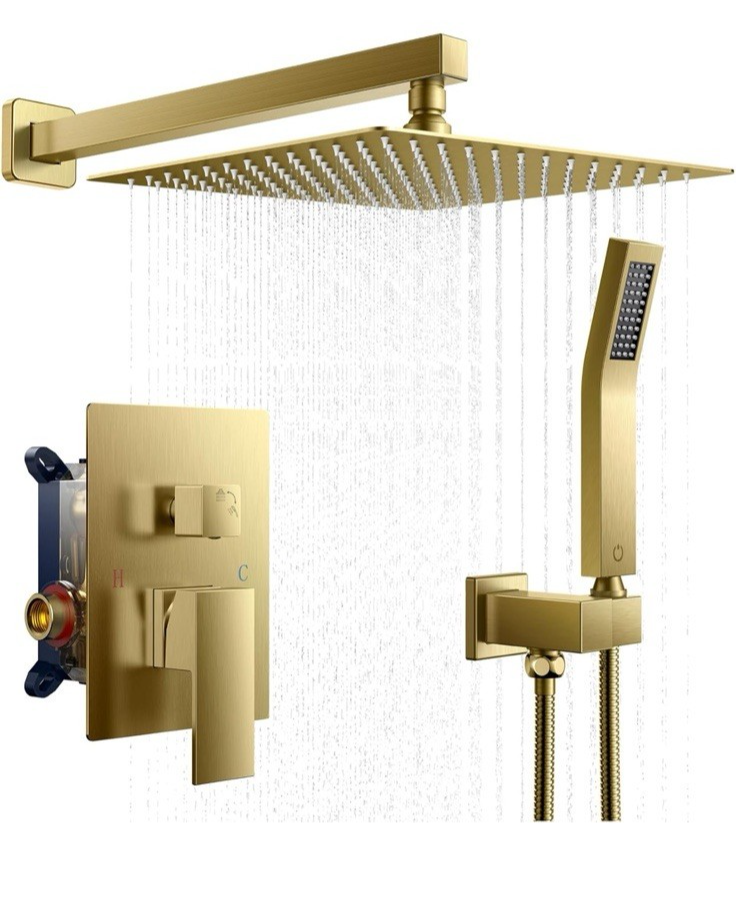 FORIOUS Rain Shower Head System, 10 Inch Shower Faucet Set with with handheld