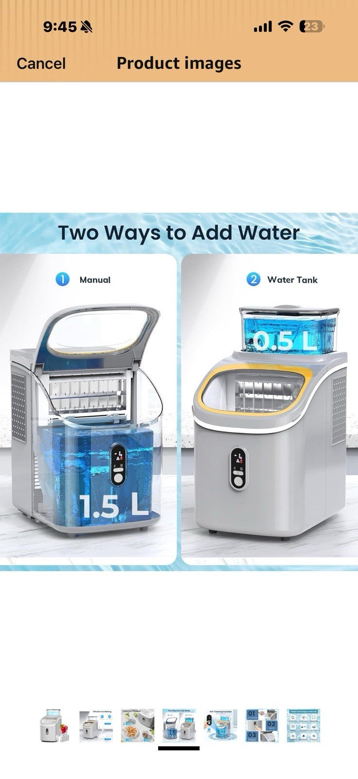 Antarctic Star Countertop Ice Maker Machine, 30lbs/24Hrs, 3 Thickness Ice