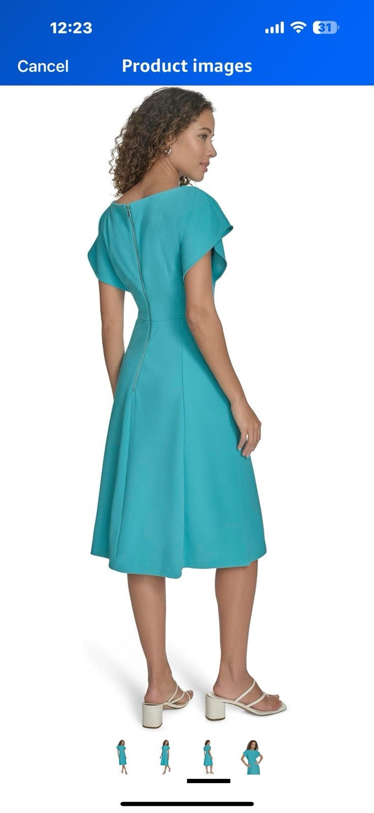Calvin Klein Women's Scuba Crepe Event Short Sleeve Midi Dress Size 10