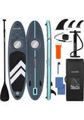 SereneLife 10’6” Inflatable Stand-Up Paddle Board with Window - 32” Wide