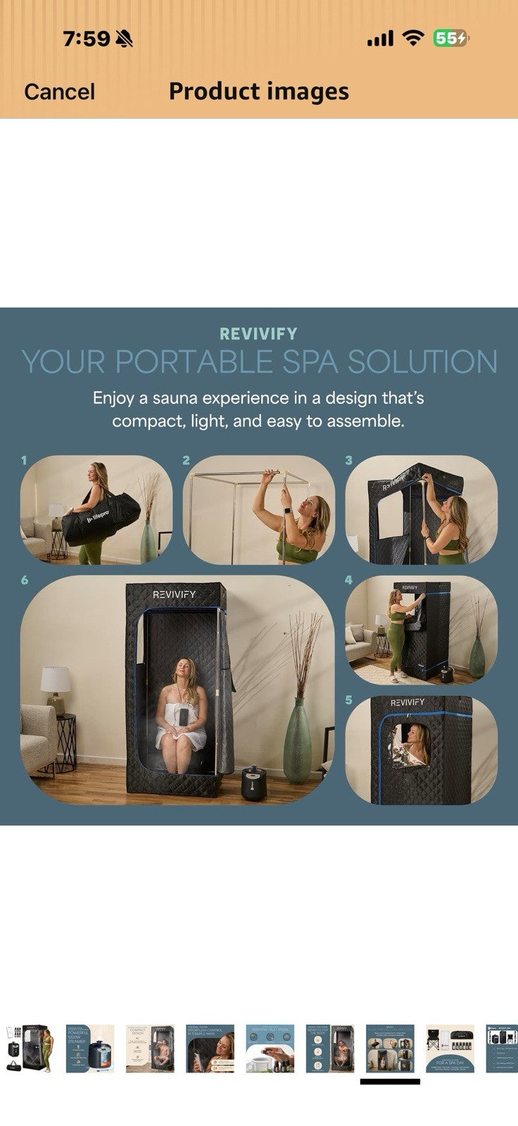 LifePro Revivify Portable Sauna Box – at Home Sauna Tent with Adjustable