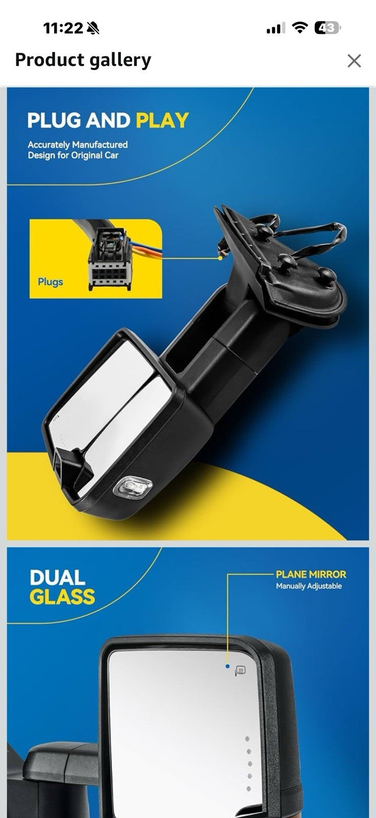 PHILTOP Towing Mirrors Compatible with 1999-2016 F-250 Super Duty, 