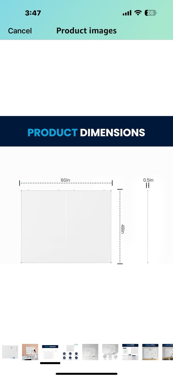 Flash Furniture Hercules Commercial Magnetic Dry Erase Board, Aluminum 