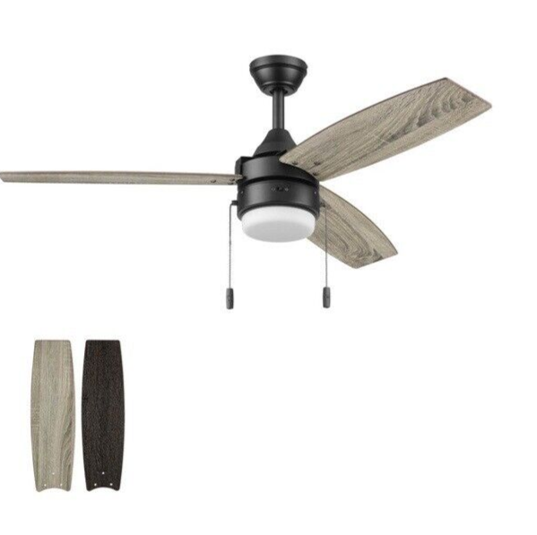 Honeywell Berryhill Indoor Ceiling Fan, Matte Black, 48-Inch - 51858-01