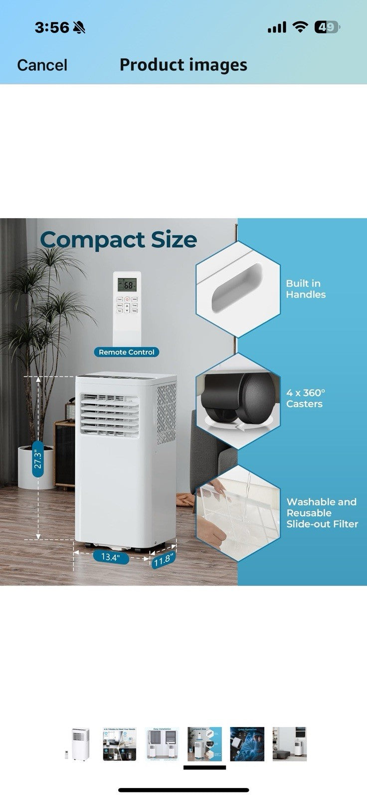 Portable Air Conditioners,10,000 BTU Room Air Conditioner with Remote Control
