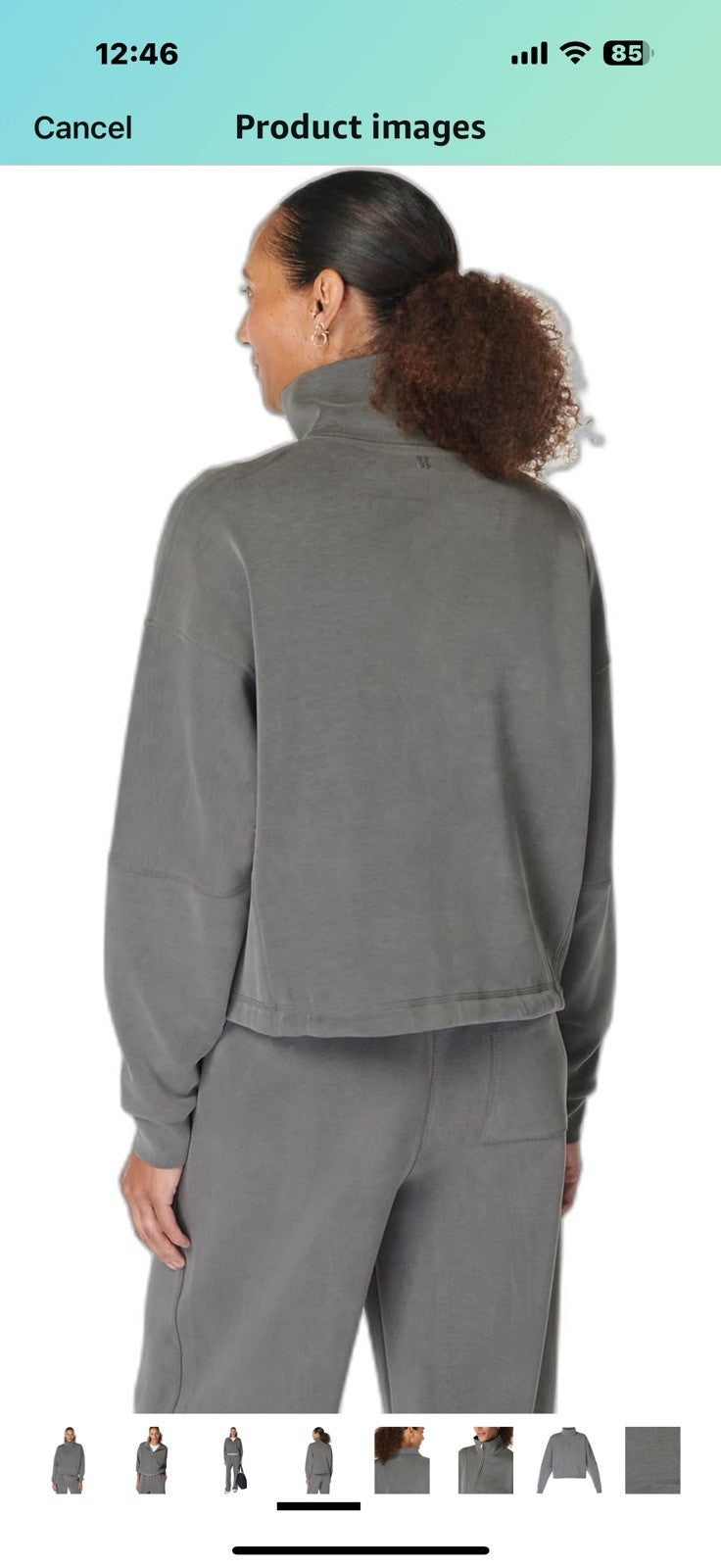 Sweaty Betty Women's Sand Wash Soft Half Zip Pullover Sweatshirt Size M
