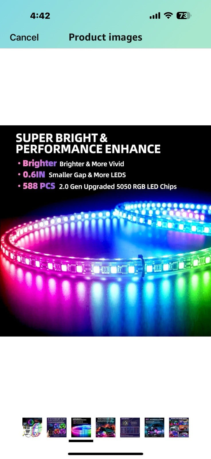 Tavaray 4PCS 17" Double Sided RGB LED Wheel Ring Lights with APP & Remote
