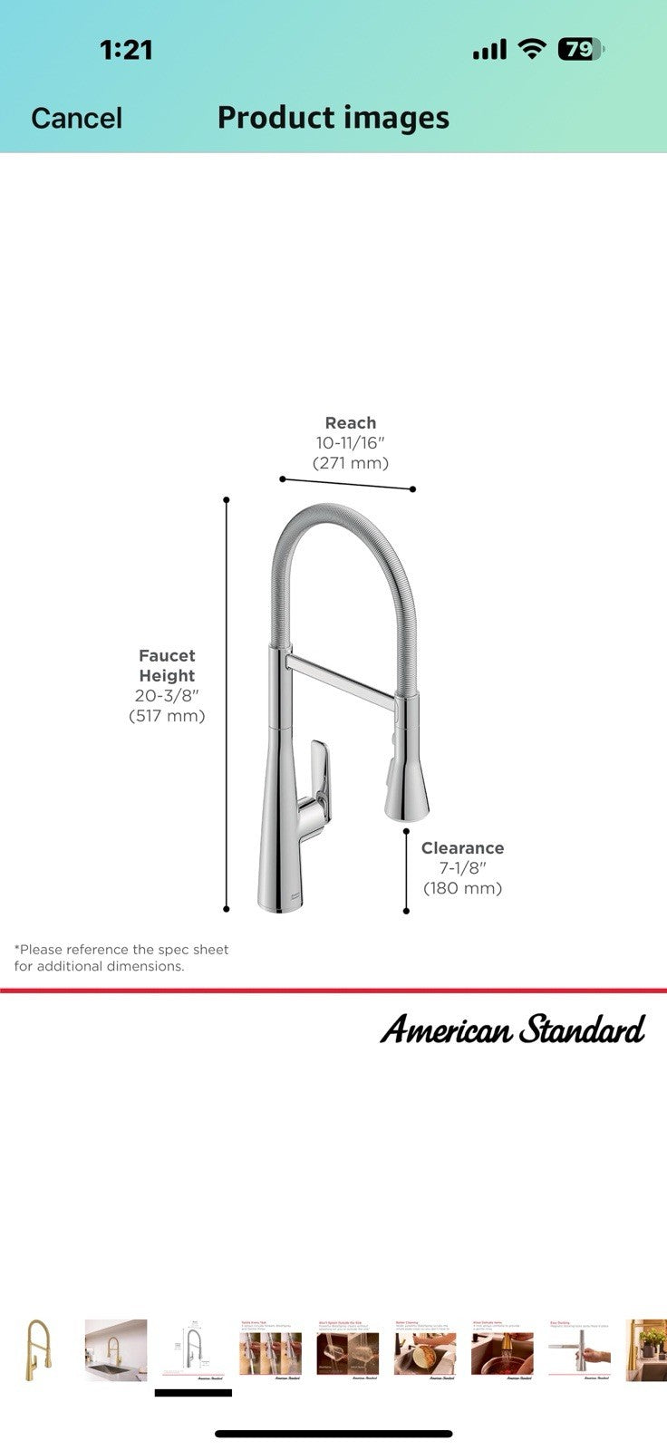 American Standard 104882GN00 Aspirations Semi-Pro Kitchen Sink Faucet, 1.8 GPM