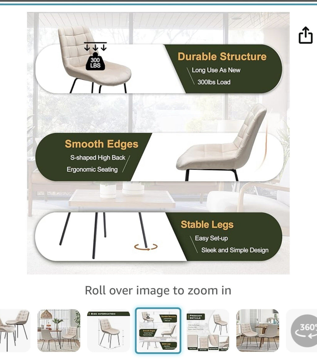 NicBex Velvet Dining Chairs, Upholstered Reception Chairs