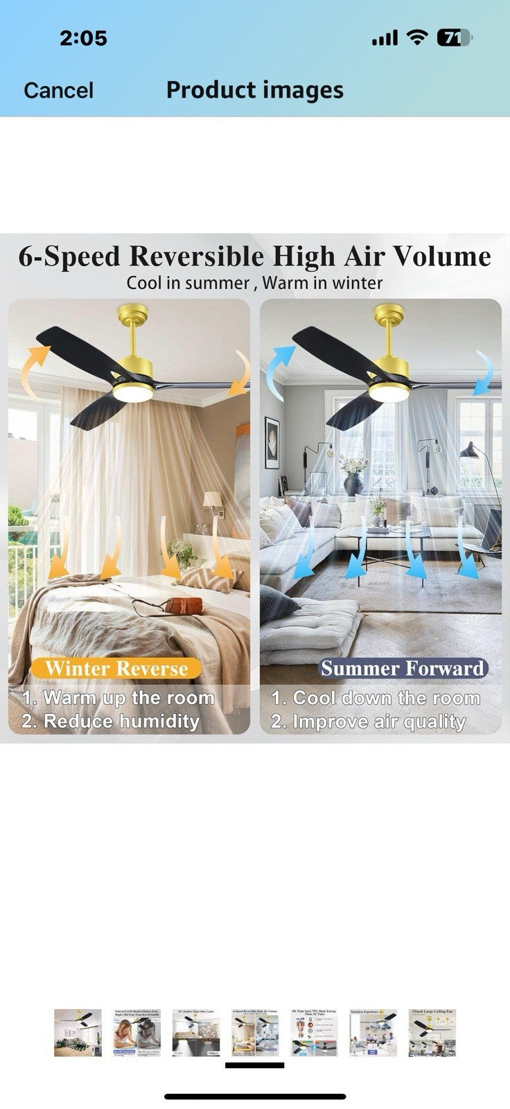 Ceiling Fans with Lights and Remote - 52 Inch Smart App Control Modern Low 