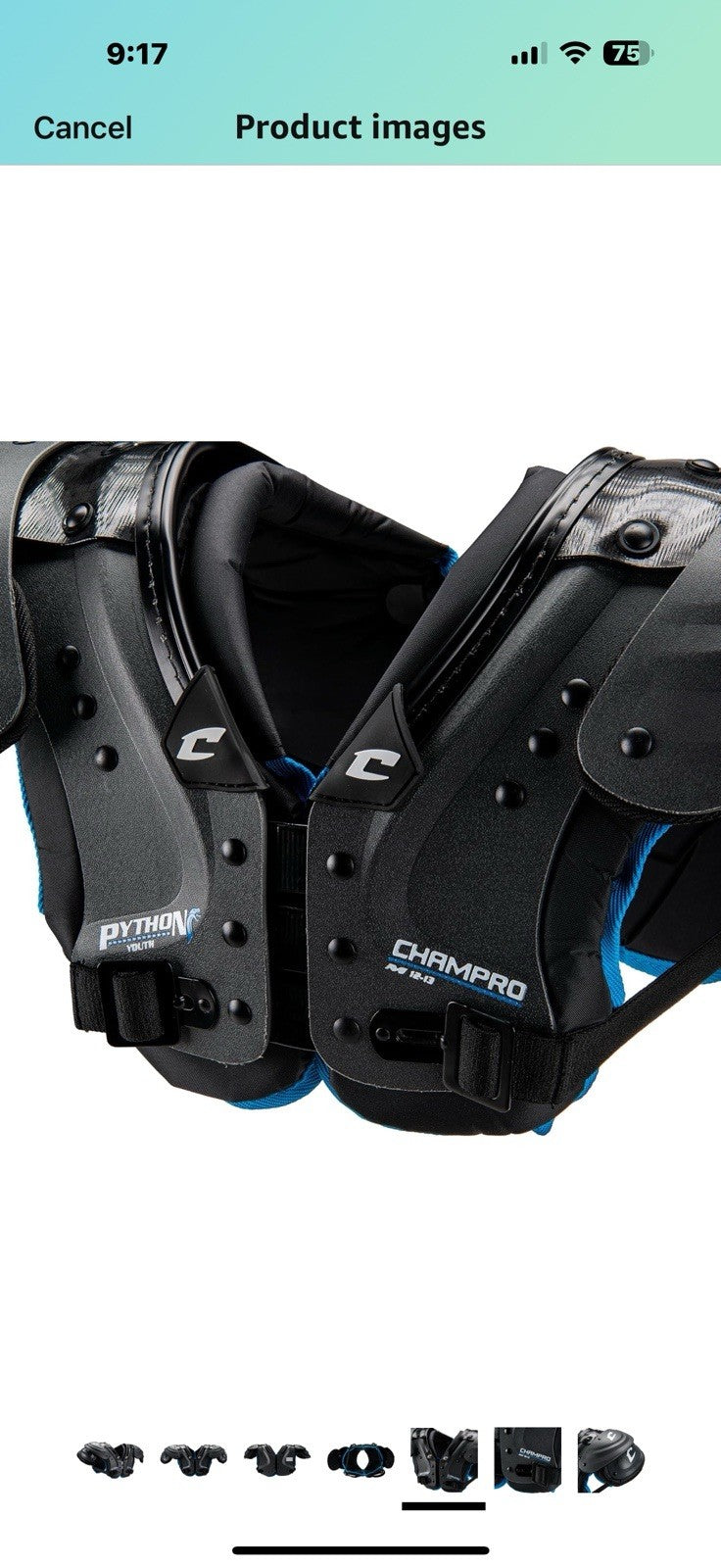 CHAMPRO Python Youth Shoulder Pad X Large 