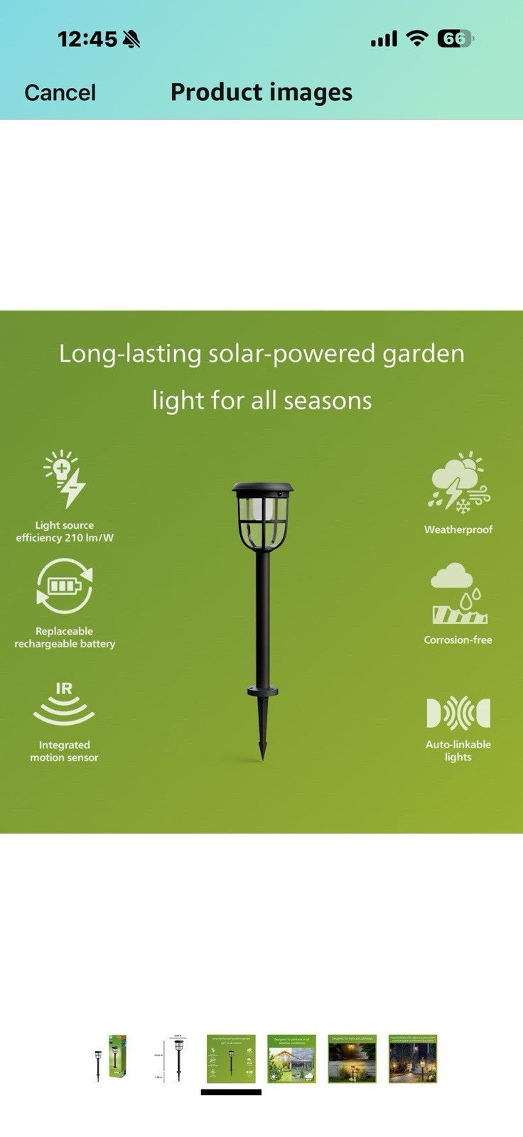 Philips Solar LED 1-Pack Ultra-Efficient Pathway Light - Radii, Automatically