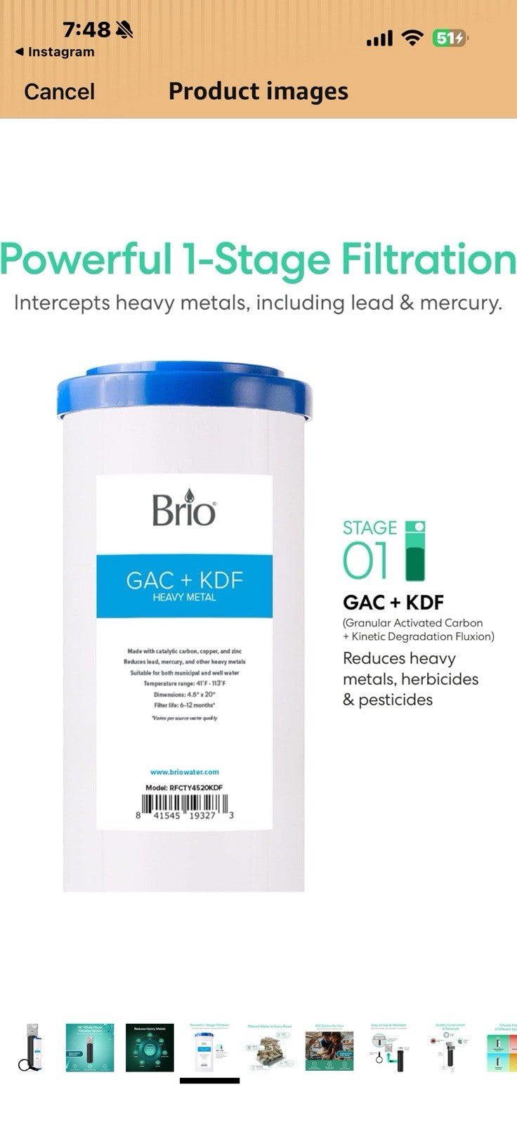 Brio Whole House Water Filter System for Heavy Metal Reduction 