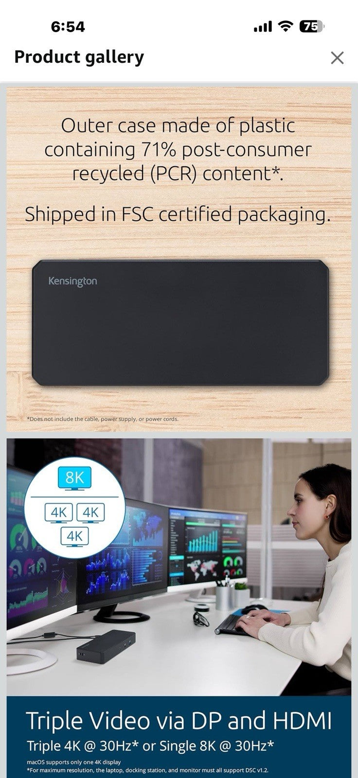 Kensington SD3210U3 USB-C® 10Gbps Triple Video Driverless Dock 100W PD