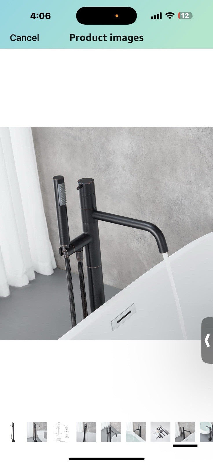 Freestanding Bathtub Faucet Floor Mount Tub Filler Oil Rubbed Bronze Brass 
