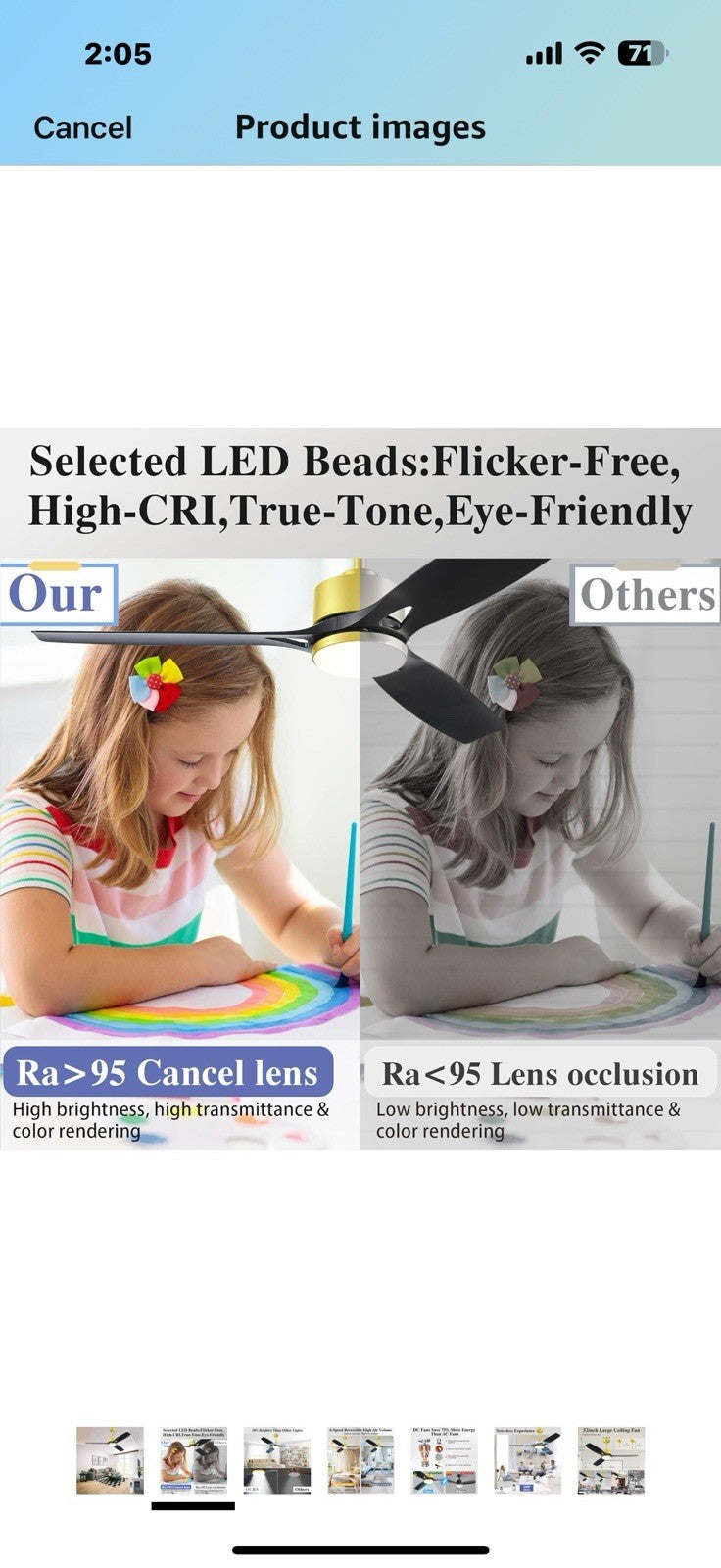 Ceiling Fans with Lights and Remote - 52 Inch Smart App Control Modern Low 