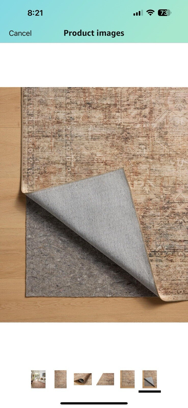 Loloi II Anniston Collection ANS-06 Clay/Charcoal 7'-6" x 9'-6" Machine