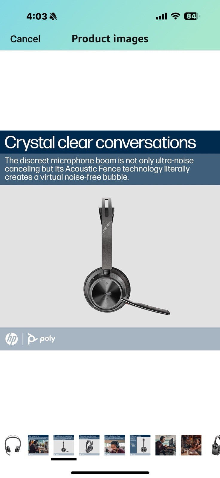 POLY Voyager Focus 2-M USB-C-C Headset USB-C/A Adapter Charging 