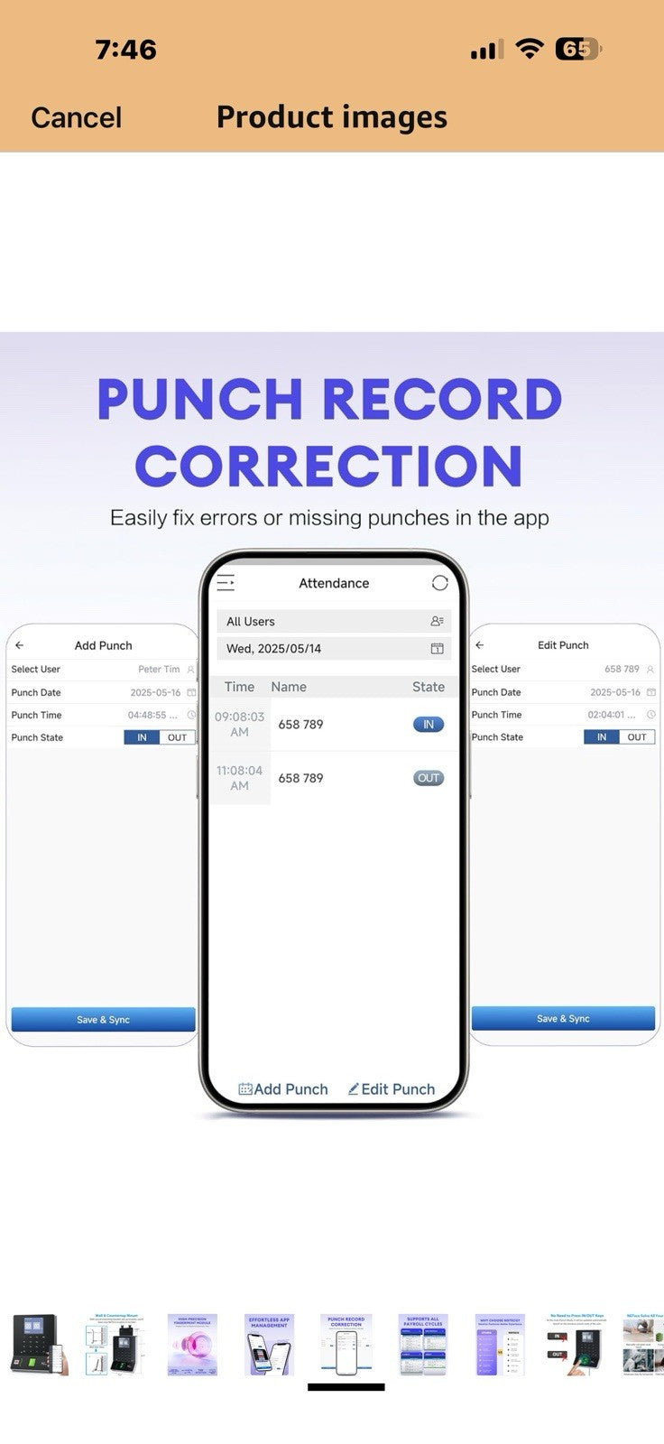 NGTeco APP Time Clock, Fingerprint & PIN Times Clock for Small Business,