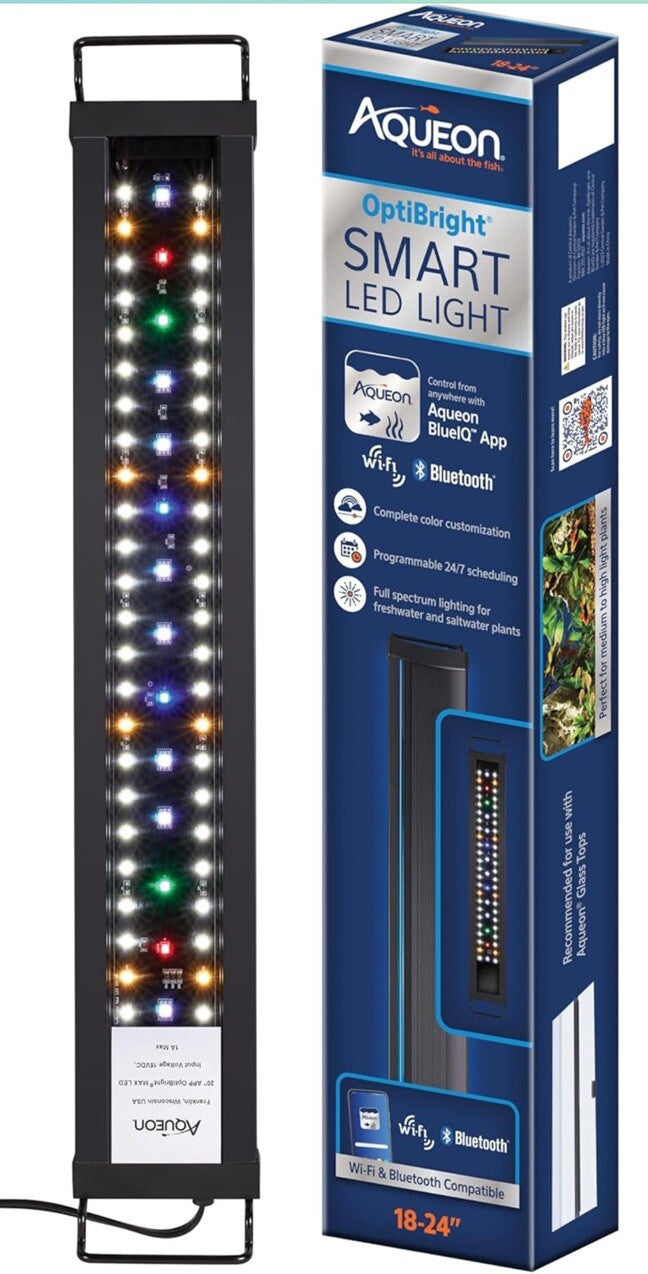 Aqueon Fish Tank Aquarium OptiBright WiFi/Bluetooth Smart LED Light 18-24