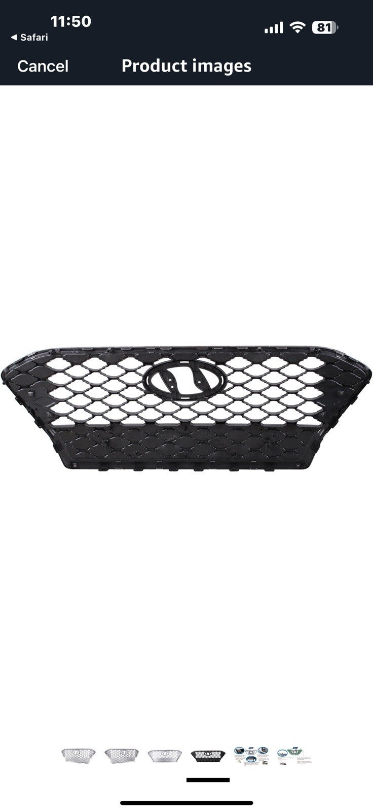 Chrome Front Grille Compatible with 2018-2021 Hyundai Kona Limited/Trend