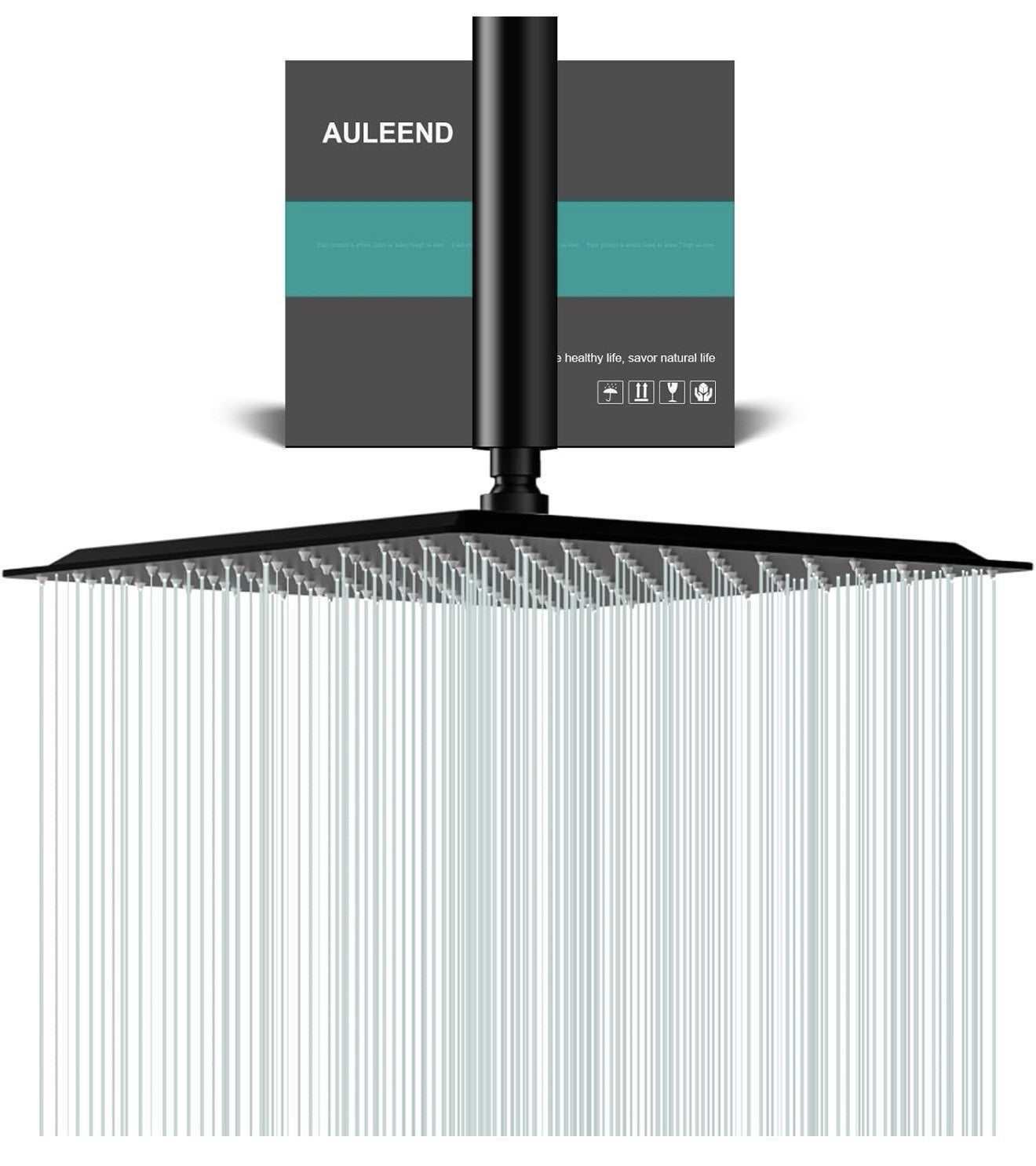 Square Rain Shower Head, High Flow Stainless Steel,Work with any decorative