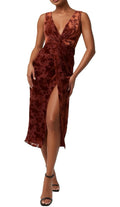 Lulus Womens Aman Velvet Midi Dress Size M